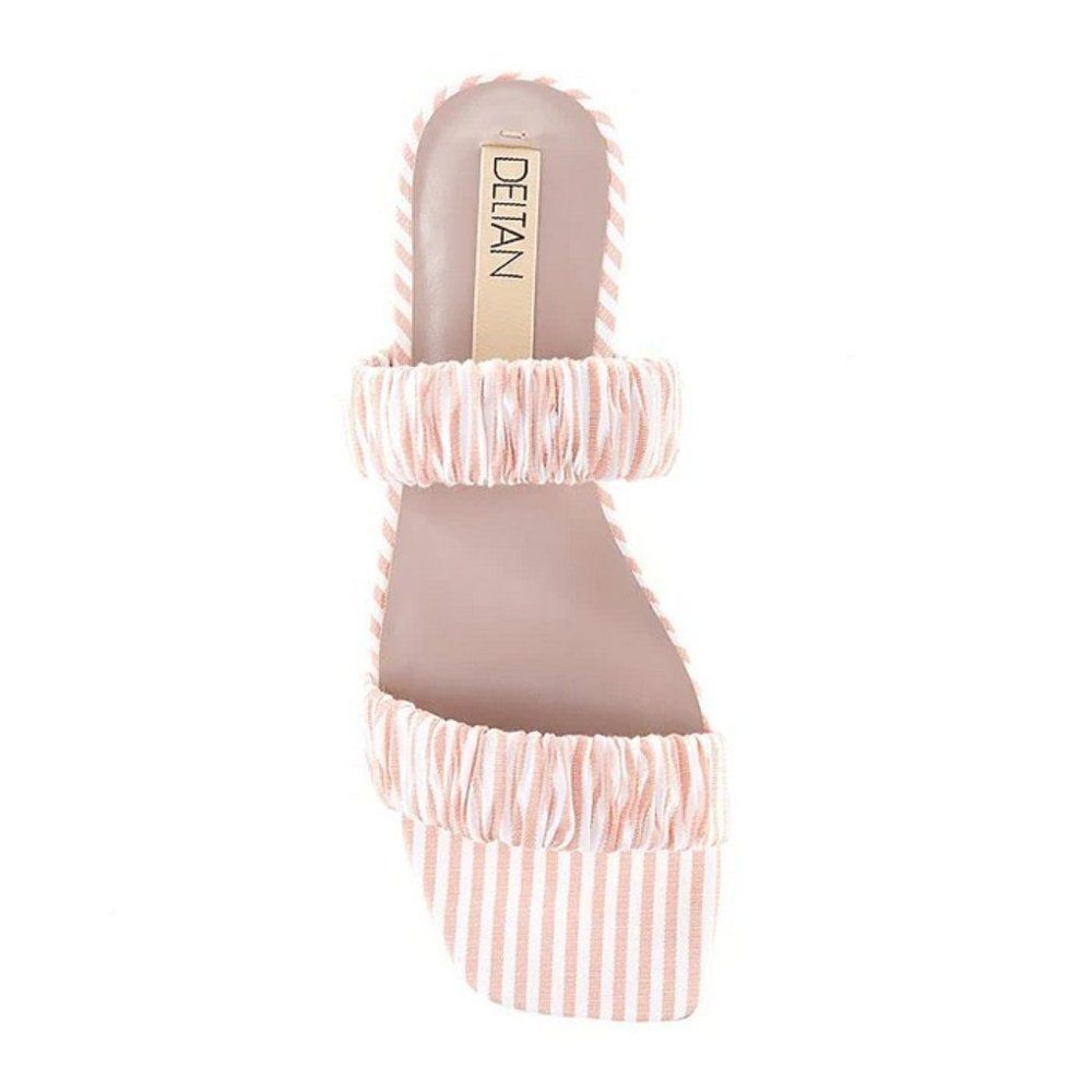 Deltan 'Cora' Stripe Print Two Band Sandals - Dusty Rose